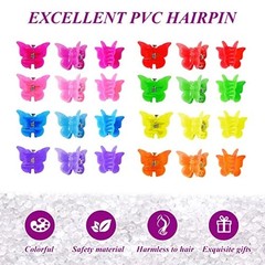 Hair Clip, 100 Pcs Butterfly Hair Clips for Girls, Pastel, Rainbow, Mini Hair