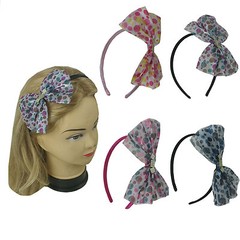 Polka Dot Ribbon Hairband Headband Satin Wrapped Multi Color