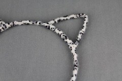 Black Grey furry cat kitten ears headband hair band accessory kawaii cosplay