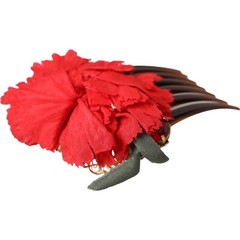 DOLCE & GABBANA Hair Comb Red Silk Floral Gold Brass Women Accessory RRP 1500usd