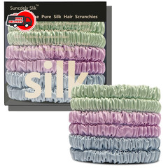 Anti Slip Scrunchies Pure Mulberry Silk Handmade Solid Color Women Hair