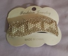 Rhinestone & Faux Pearl Bow Hair Clip Barrettes