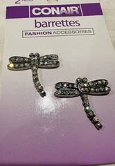 Retro Hair Clips – Set Of 2, Flower Gemstone Dragonfly Barrettes