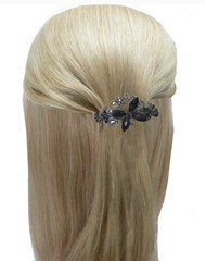 JCGY Butterfly Barrette with Beads and Crystals Hair Clip for Women U86800-0053