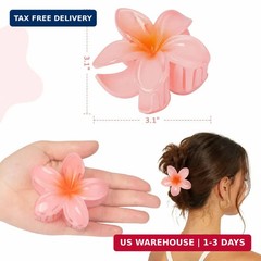 6 Pcs Flower Hair Claw Clips for Women, Hawaiian Hibiscus Flower Hair Clips, Sum
