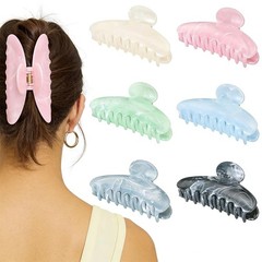 6 Pack Large Hair Claw Clips for Women – 1 Count (Pack of 6), Assorted Colors