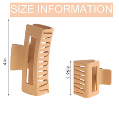 12 Pack Square Claw Clips, Big and Small Neutral Rectangle Hair Claw Clips, Non-