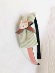 Ladies Kids Girls Bunny Bow Fabric Fashion Headband Hairband New Plastic Frame
