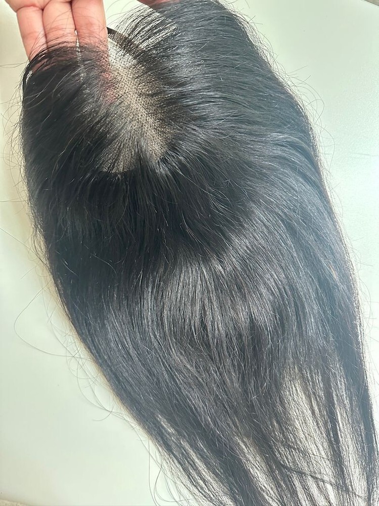 5″x6.7″ Lace Frontal 100% Human Hair Topper with Adjustable Elastic Band 12″~18″