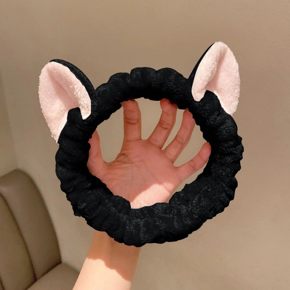 Hairband Cat Coral Plush Headband Cute Soft Hair Bow Headband Hairband Wash Face