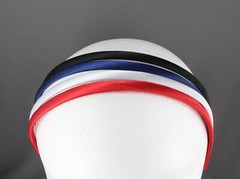 pack of 4 thin skinny satin headband hair band 3/8 wide Red White Blue Black
