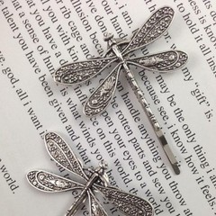 12Pack Dragonfly Shape Women Metal Hair Clips Barrette Slide Grips Clip Hairpin