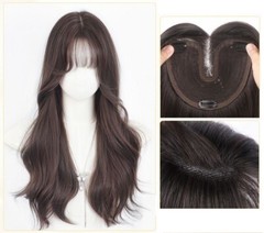 6.3″x6.3″Front Lace Natural Wavy Synthetic Hair Topper for Women Clip in 22″