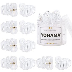 10 pcs Hair Clips Medium Small 1.57 in Clear Octopus Claw Clips 4cm B-Clear