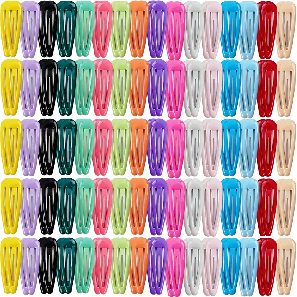 160PCS Colorful Metal Snap Hair Clips, 2 Inch Barrettes Hair Accessories for …