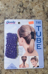 GOODY Hair Vintage The Tube Purple Hand Crocheted Ponytail Holder # 71277 1994