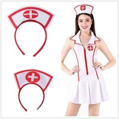 Nurse Hat Headband with Red CrossHalloween Party Supplies