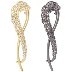 4.25″ Sparkling Created Crystal 1 Count (Pack of 2), 2Pcs Twisted Clip
