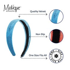 Motique Accessories 1 inch Velvet Blue Headband