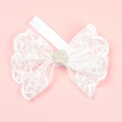 Soft Elastic Lace Hair Band For Infants Adorable Bowknot Design For Daily Wear