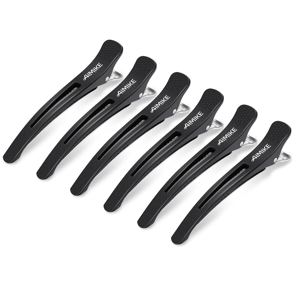 Professional Non-Slip Hair Clips Set for Styling and Sectioning – Black 6Pcs