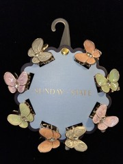 Sunday State GOLD COLORED BUTTERFLIES Set of 8 Mini Hair Clips Bling