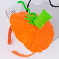 3 Pcs Halloween Pumpkin Headband Green Leaf Hat Pumpkin Hair Hoops Orange Hea…