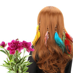 Boho Feather Hair Clips Hippie Hair Extensions 6 Pcs Indian Tribal Bead Gypsy…