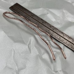Textured Copper Hair Stick, Artist Made