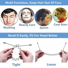 Metal Wave Hoop Hairband 6Pcs Sports Comb Headband Men Women New Non Slip