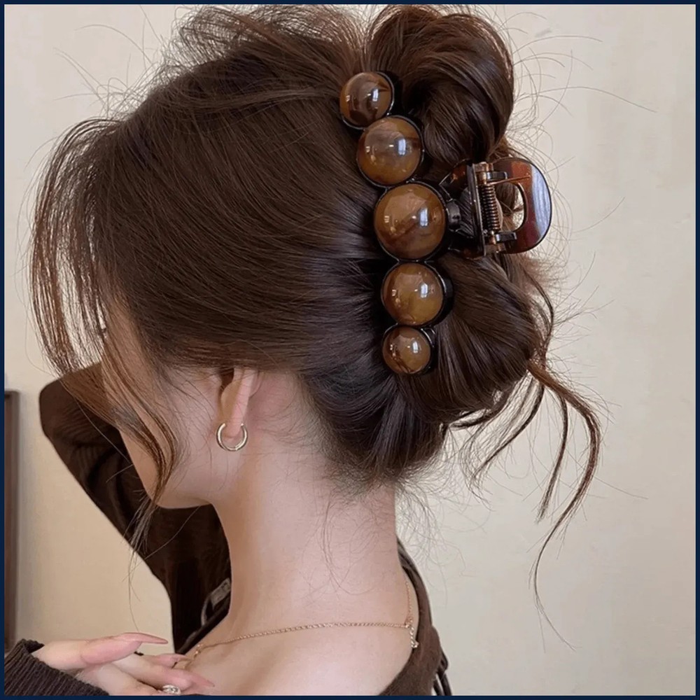 Large Pearl Acrylic Hair Claw Clip Hair Accessory for Women