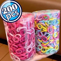 200 PCS Elastic Hair Ties Band Rope Ponytail Scrunchies Hair Holder for Girls
