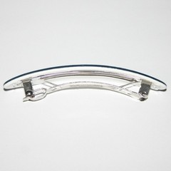 Barrette Metal Hair Clip Oval Girls Plaid Blue White Yellow Daisy Made in France