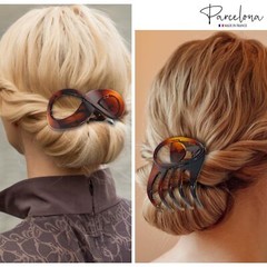 Parcelona French Tortoise Shell 3″ Medium Hair Claw Clips for Women Hair – 2 Pcs
