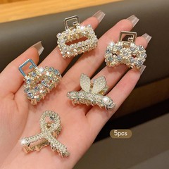 10 Pcs Rhinestone Hair Clips Small Claw Grip Hair Barrettes Bands for Women
