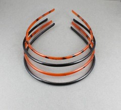 Brown Black 4 set headband pack plastic thin skinny narrow grip teeth