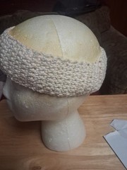 Crochet Style New 100% White Cotton Handmade Handcrafted Headband 21 Inches