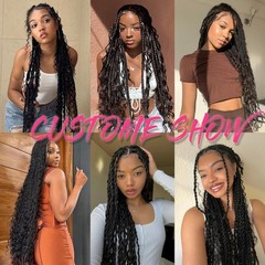 RuiYok 2 Pcs Natural Black Brazilian Wool Hair for Braids Acrylic 2Roll, #1B