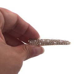 4 Gold Tone Rhinestone Crystal Pearl Beak Duckbill Alligator Clip Pin Hair