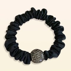 Generic Silk Hair Scrunchies for Women Black Elastic Satin Hair Ties