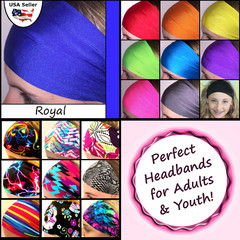 Tennis Headband for Women Youth Sports Workouts Team School Lot Group [Royal]