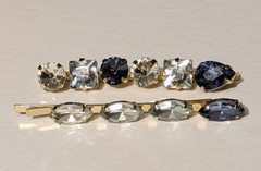 Sapphire Blue Rhinestone Jewel Tone Hair Pin Set -gift, special occasion, bridal
