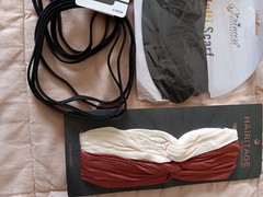 Black Skinny Headband & Turban Head Wrap Multi Use Scarf Lot Hairitage Knit