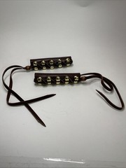 2 Lace-up Southwestern Biker Brown Brass Leather Hair Wrap Ponytail/Pigtails.