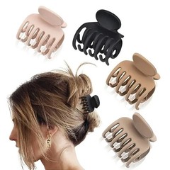 4Pcs Small Hair Claw Clips for Women Double Row Teeth Medium Hair Claws Girls Ha