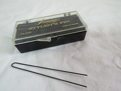 Vintage FLAMINGO Black Metal Straight Bun Pins Ladies Hair Pins – 3″ -France-NOS