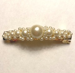 SunViolet Winny Hair Metal Barrette Beaded Plastic Pearl Women VTG Made in Japan