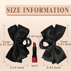 Premium Hair Clips for Women: 1 Count (Pack of 2), Black (Bow-knot)