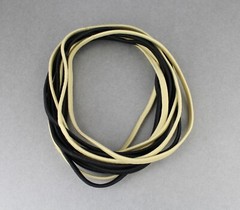 Beige Black set pack 12 stretch elastic sport headband no metal 3/16″ hair band