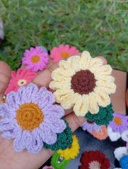 12pcs New Handmade Crochet Snap Hair Clip Girls,Women Fashion Colorful Cute Gift